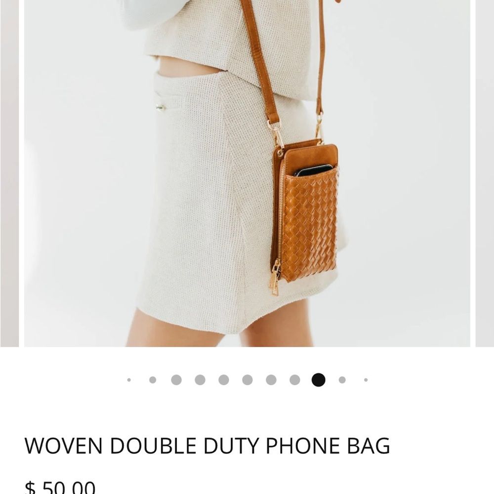 Elegant Tan Woven Clutch Wristlet